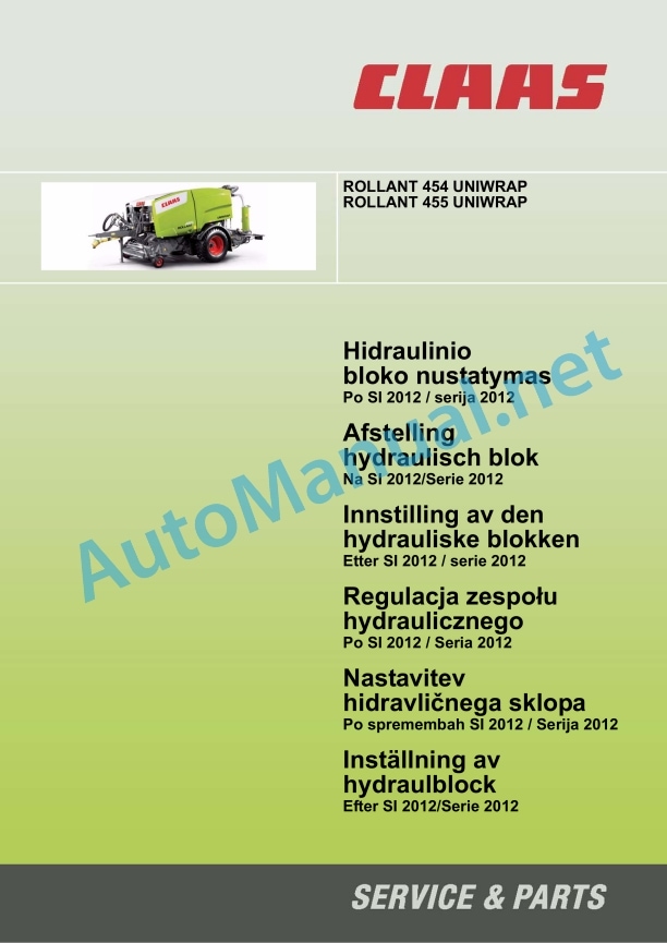 Claas Rollant 455 Uniwrap (750) Balers Operator Manual EN 9 Claas Rollant 455 Uniwrap (750) Balers Operator Manual EN - Image 9