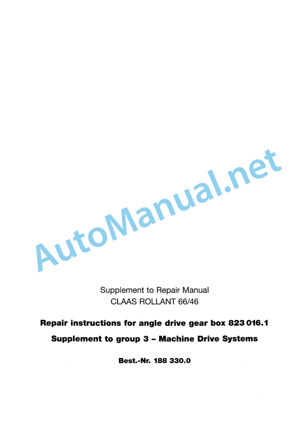 Claas Rollant 46 Roto Cut (046) Balers Repair Manual EN 3 Claas Rollant 46 Roto Cut (046) Balers Repair Manual EN - Image 3
