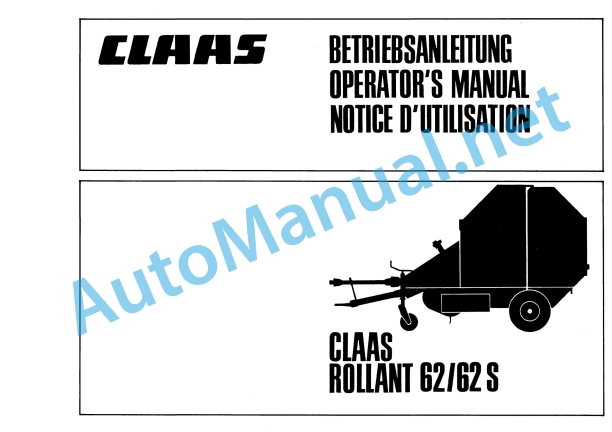 Claas Rollant 62 (003) Balers Operator Manual EN 2 Claas Rollant 62 (003) Balers Operator Manual EN - Image 2