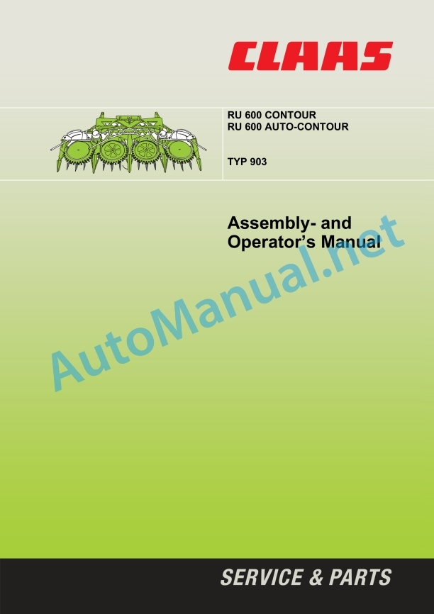 Claas Ru-600 Contour (903) Forage Harvesters Operator Manual EN 2 Claas Ru-600 Contour (903) Forage Harvesters Operator Manual EN - Image 2