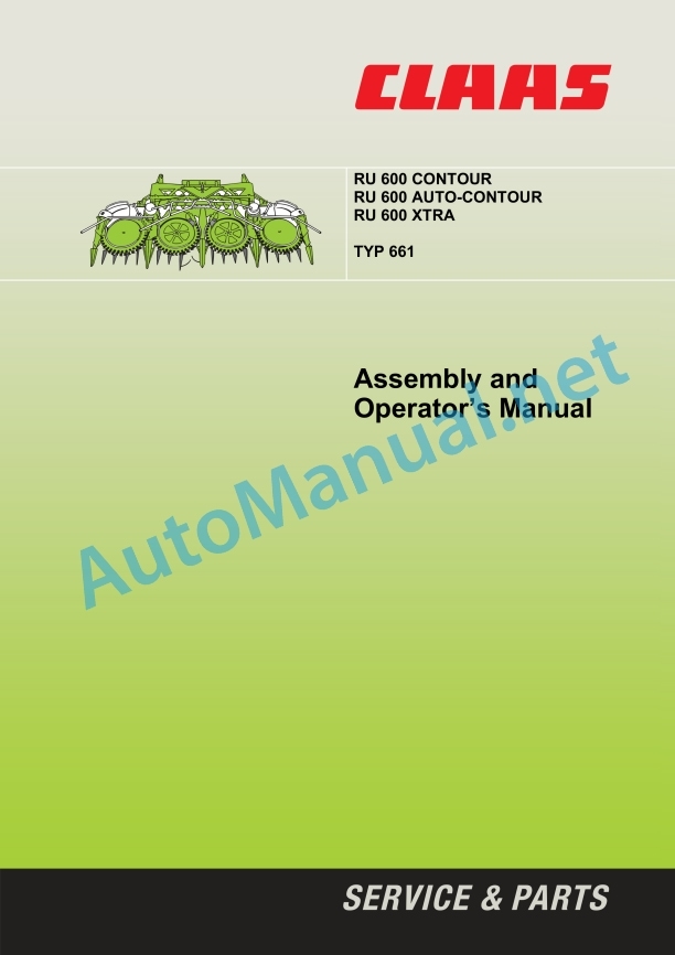 Claas Ru-600 Xtra (661) Forage Harvesters Operator Manual EN 3 Claas Ru-600 Xtra (661) Forage Harvesters Operator Manual EN - Image 3