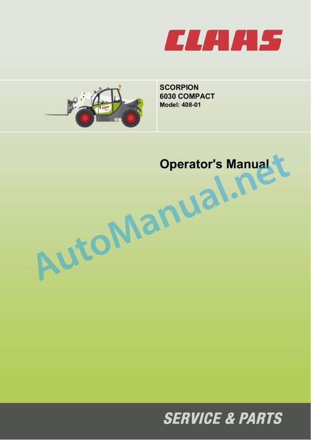 Claas Scorpion 6030 Cp (K10) Telehandlers Operator Manual EN 2 Claas Scorpion 6030 Cp (K10) Telehandlers Operator Manual EN - Image 2