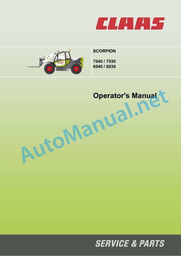 Claas Scorpion 6030 (K11) Telehandlers Operator Manual EN 3 Claas Scorpion 6030 (K11) Telehandlers Operator Manual EN - Image 3