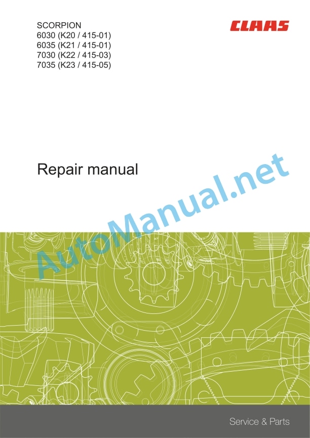 Claas Scorpion 6035 (K21) Telehandlers Repair Manual EN 3 Claas Scorpion 6035 (K21) Telehandlers Repair Manual EN - Image 3