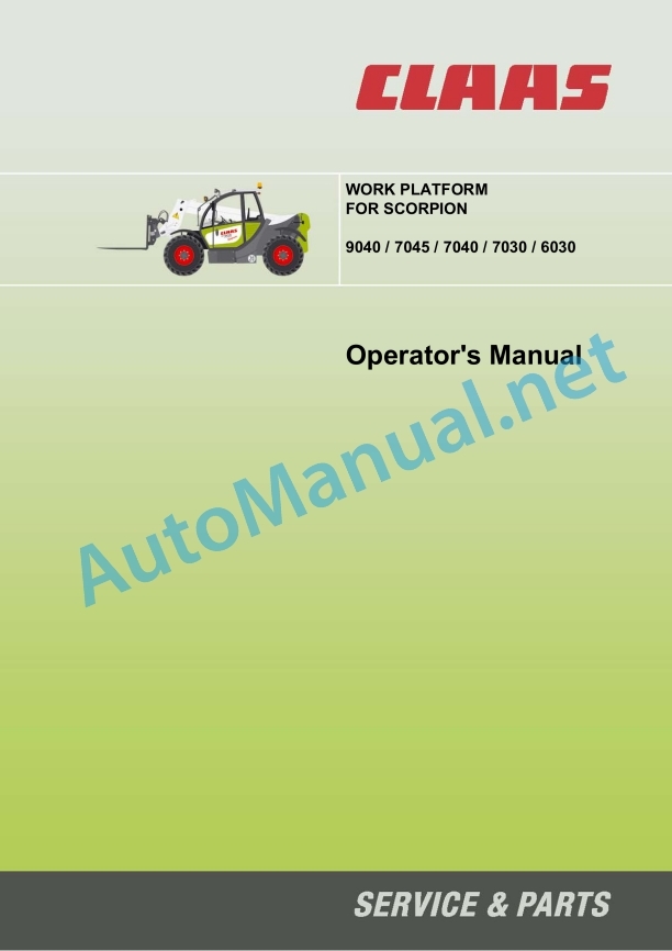 Claas Scorpion 7030 (K02) Telehandlers Operator Manual EN 8 Claas Scorpion 7030 (K02) Telehandlers Operator Manual EN - Image 8