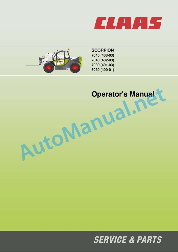 Claas Scorpion 7045 7040 (K04) Telehandlers Operator Manual EN 9 Claas Scorpion 7045 7040 (K04) Telehandlers Operator Manual EN - Image 9