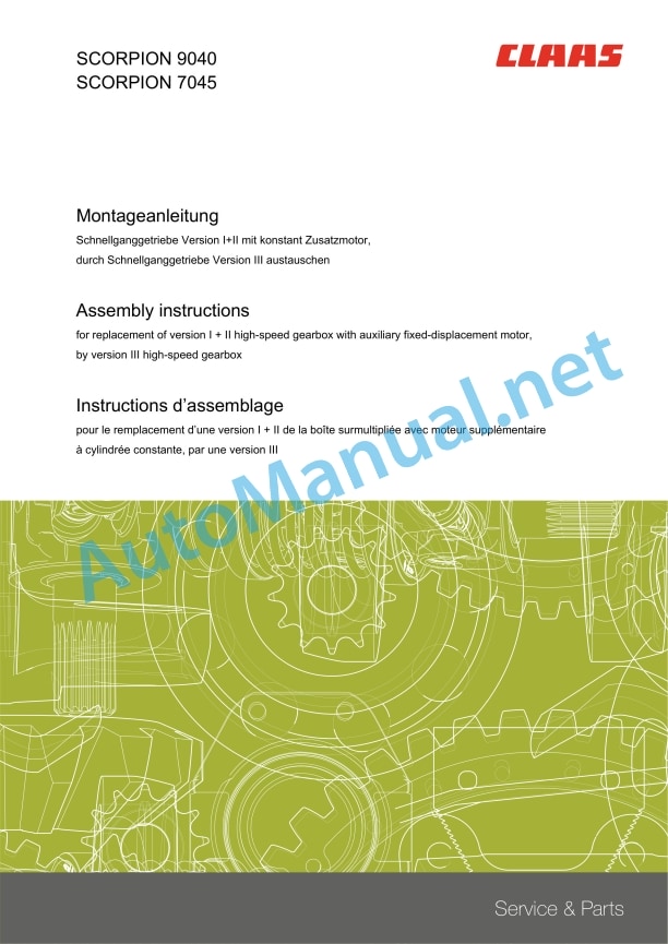 Claas Scorpion 7045 7040 (K14) Telehandlers Repair Manual EN 3 Claas Scorpion 7045 7040 (K14) Telehandlers Repair Manual EN - Image 3