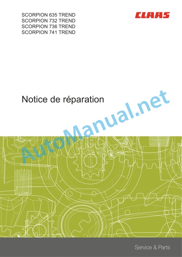 Claas Scorpion 732 (K31) Telehandlers Repair Manual FR 4 Claas Scorpion 732 (K31) Telehandlers Repair Manual FR - Image 4