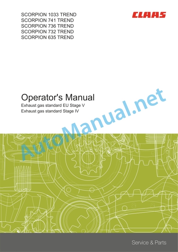 Claas Scorpion 736 (K32) Telehandlers Operator Manual EN 3 Claas Scorpion 736 (K32) Telehandlers Operator Manual EN - Image 3