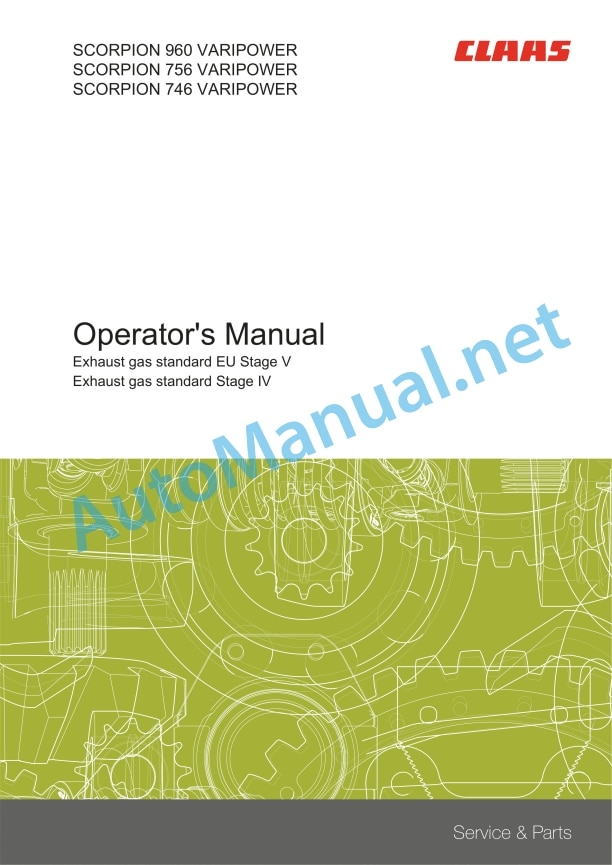 Claas Scorpion 746 (K35) Telehandlers Operator Manual EN 3 Claas Scorpion 746 (K35) Telehandlers Operator Manual EN - Image 3
