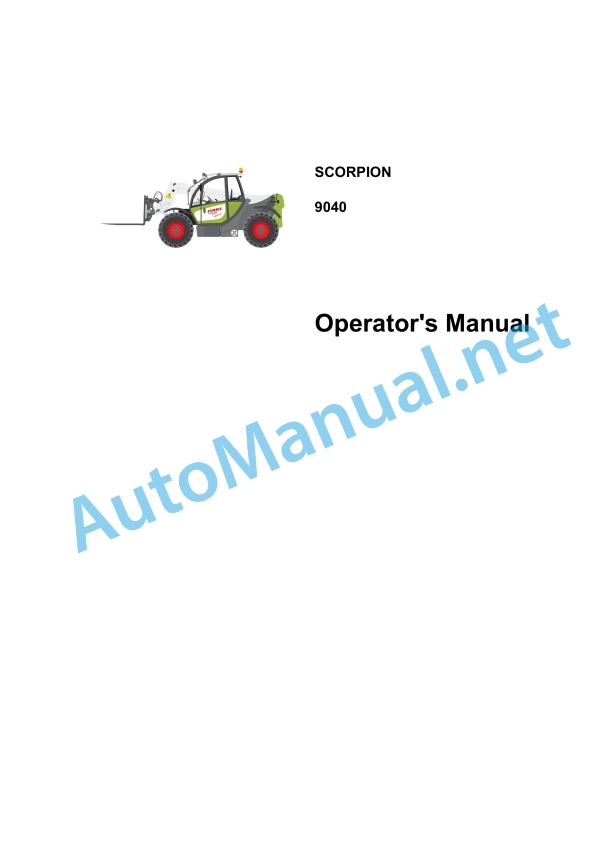 Claas Scorpion 9040 (K05) Telehandlers Operator Manual EN 3 Claas Scorpion 9040 (K05) Telehandlers Operator Manual EN - Image 3