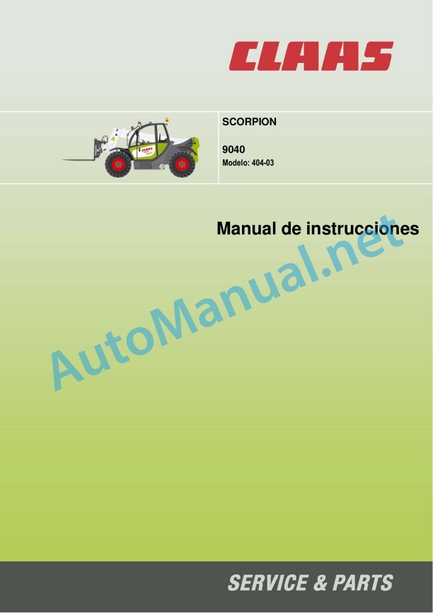 Claas Scorpion 9040 (K05) Telehandlers Operator Manual ES 3 Claas Scorpion 9040 (K05) Telehandlers Operator Manual ES - Image 3