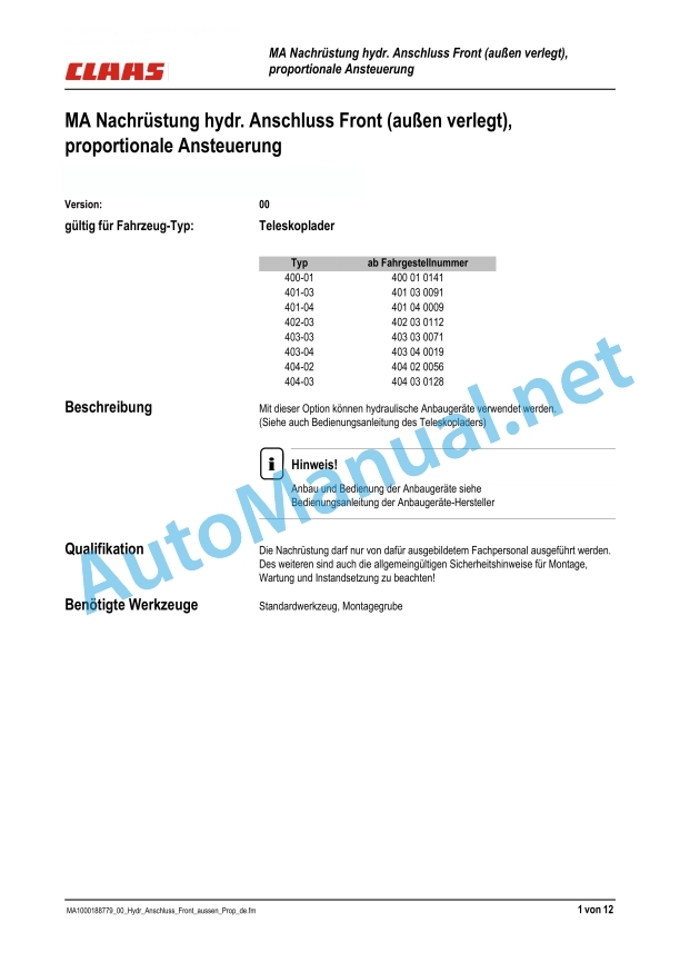 Claas Scorpion 9040 (K15) Telehandlers Assembly Instruction EN 16 Claas Scorpion 9040 (K15) Telehandlers Assembly Instruction EN - Image 16