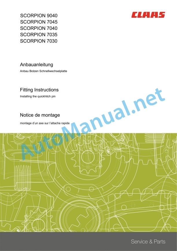Claas Scorpion 9040 (K15) Telehandlers Assembly Instruction EN 9 Claas Scorpion 9040 (K15) Telehandlers Assembly Instruction EN - Image 9