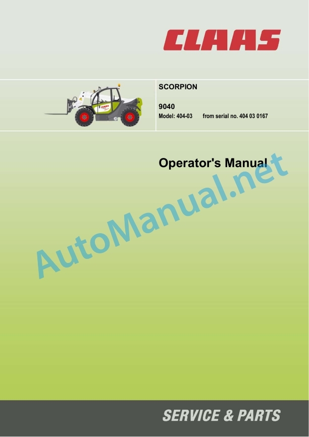 Alternative view of Claas Scorpion 9040 (K15) Telehandlers Operator Manual EN
