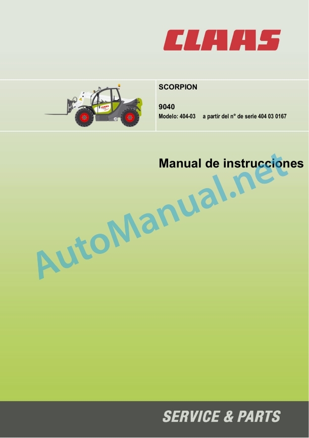 Claas Scorpion 9040 (K15) Telehandlers Operator Manual ES 2 Claas Scorpion 9040 (K15) Telehandlers Operator Manual ES - Image 2