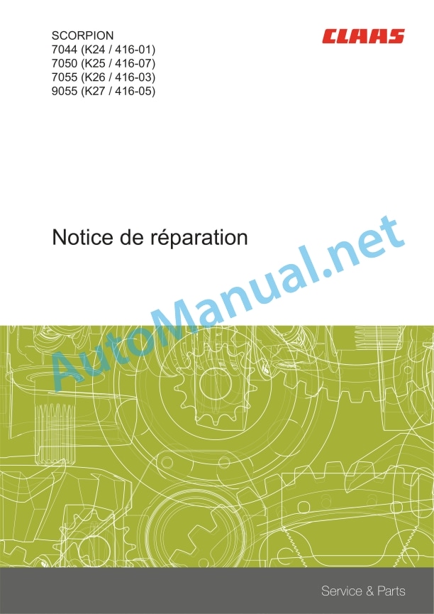 Claas Scorpion 9055 (K27) Telehandlers Repair Manual FR 2 Claas Scorpion 9055 (K27) Telehandlers Repair Manual FR - Image 2
