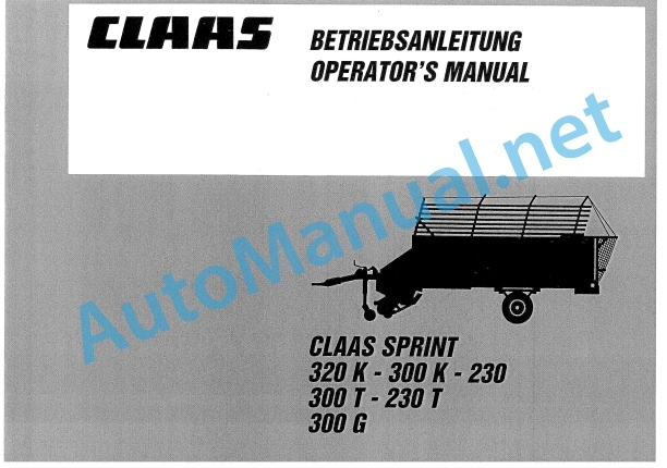 Alternative view of Claas Sprint 320 K (363) Loader Wagons Service Information EN