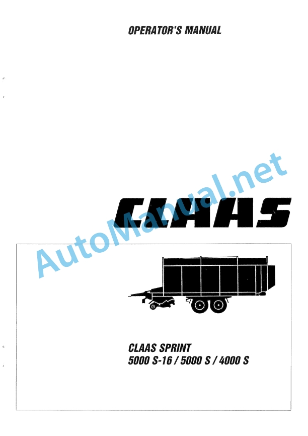 Claas Sprint 4000 S (393) Loader Wagons Operator Manual EN 2 Claas Sprint 4000 S (393) Loader Wagons Operator Manual EN - Image 2