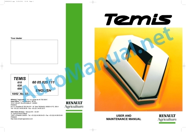 Claas Temis 650 630 610 Rx, X, Z (T05) Tractors Operator Manual EN 5 Claas Temis 650 630 610 Rx, X, Z (T05) Tractors Operator Manual EN - Image 5