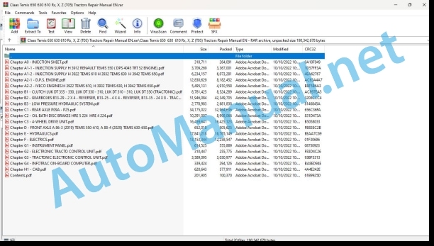 Claas Temis 650 630 610 Rx, X, Z (T05) Tractors Repair Manual EN