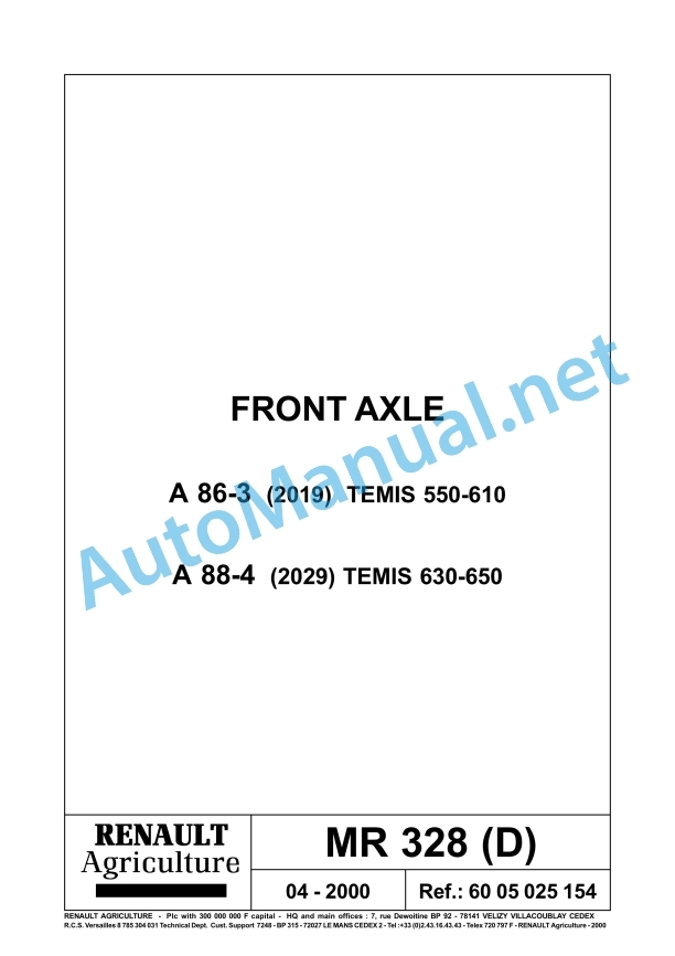 Claas Temis 650 630 610 Rx, X, Z (T05) Tractors Repair Manual EN 13 Claas Temis 650 630 610 Rx, X, Z (T05) Tractors Repair Manual EN - Image 13