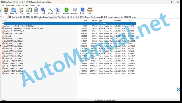Claas Temis 650 630 610 Rx, X, Z (T05) Tractors Repair Manual ES 1 Claas Temis 650 630 610 Rx, X, Z (T05) Tractors Repair Manual ES