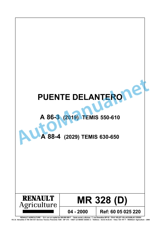 Claas Temis 650 630 610 Rx, X, Z (T05) Tractors Repair Manual ES 7 Claas Temis 650 630 610 Rx, X, Z (T05) Tractors Repair Manual ES - Image 7