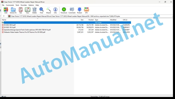 Claas Torion 1177 (K55) Wheel Loaders Repair Manual EN 1 Claas Torion 1177 (K55) Wheel Loaders Repair Manual EN