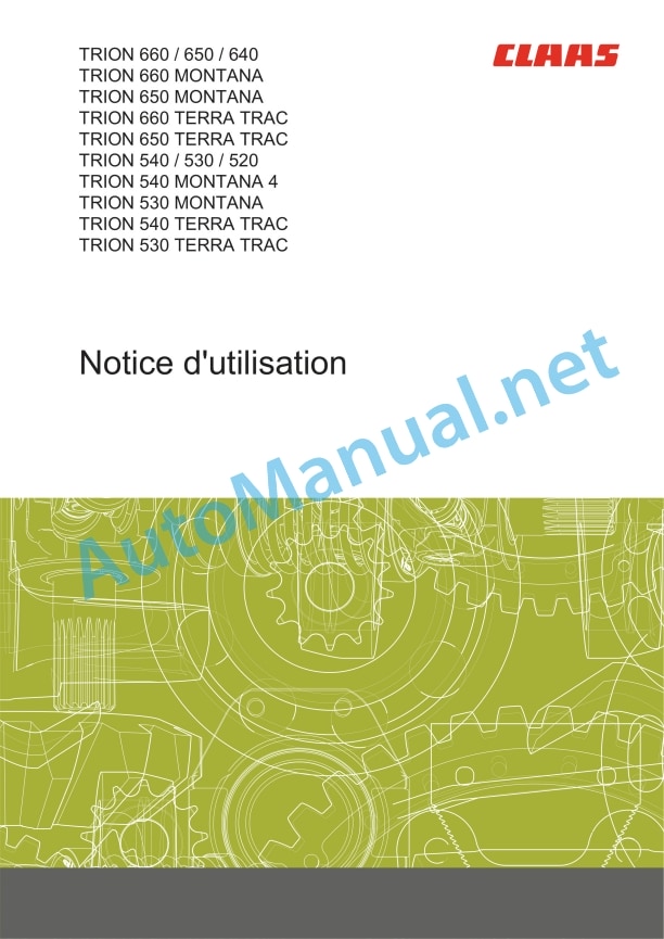 Claas Trion 630-520 (L53) Combines Operator Manual FR 3 Claas Trion 630-520 (L53) Combines Operator Manual FR - Image 3