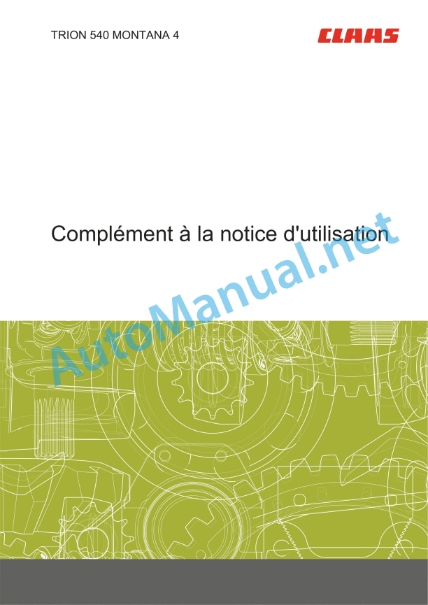 Claas Trion 630-520 (L53) Combines Operator Manual FR 4 Claas Trion 630-520 (L53) Combines Operator Manual FR - Image 4