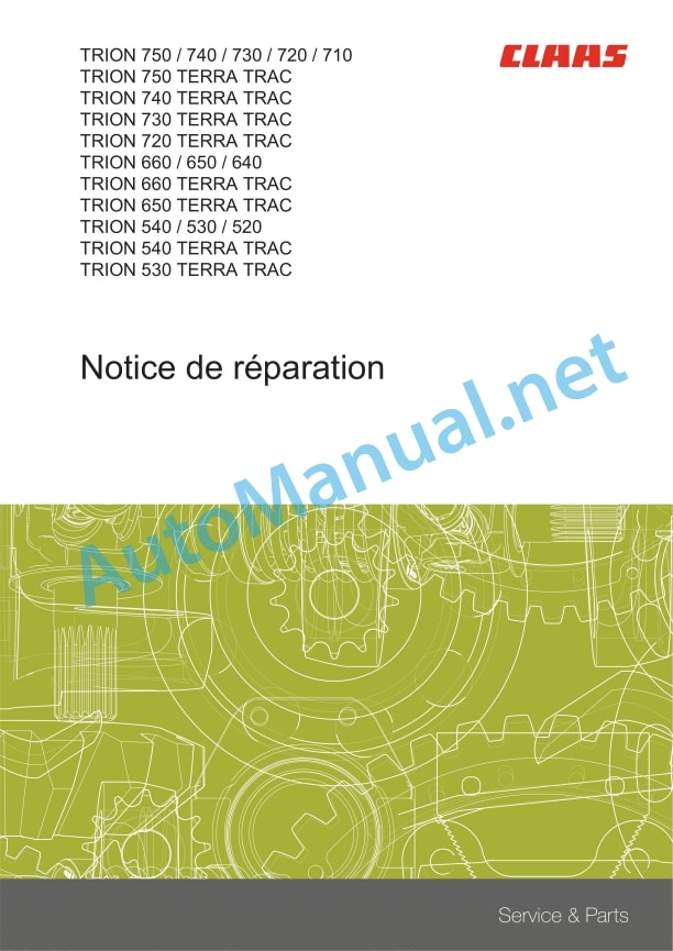 Claas Trion 660-640 (L54) Combines Repair Manual FR 3 Claas Trion 660-640 (L54) Combines Repair Manual FR - Image 3