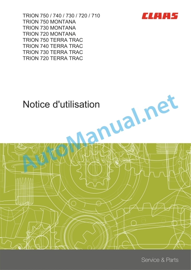 Claas Trion 750-710 (L55) Combines Operator Manual FR 2 Claas Trion 750-710 (L55) Combines Operator Manual FR - Image 2