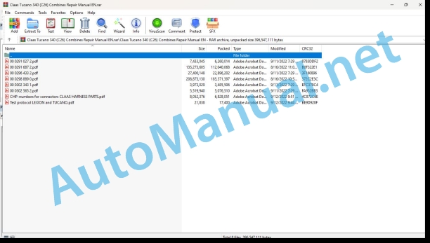 Claas Tucano 340 (C26) Combines Repair Manual EN