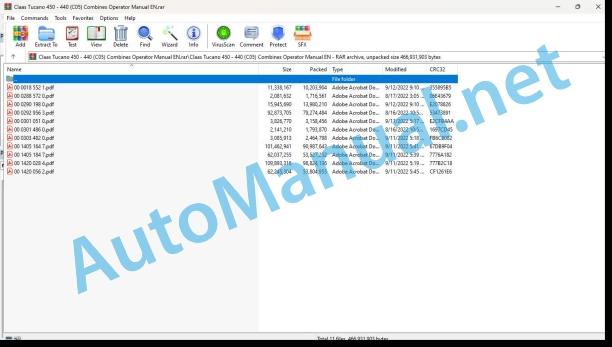 Claas Tucano 450 - 440 (C05) Combines Operator Manual EN
