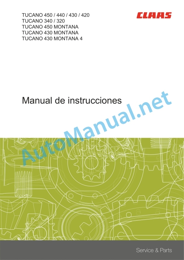 Alternative view of Claas Tucano 450-440 (L45) Combines Operator Manual ES