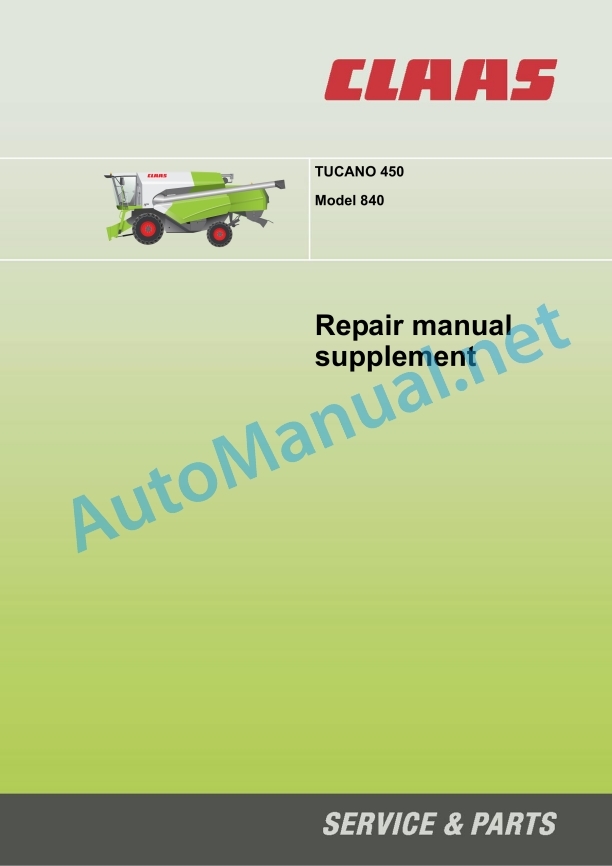 Alternative view of Claas Tucano 480-470 (840) Combines Repair Manual EN