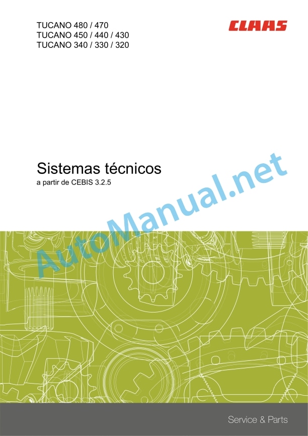 Alternative view of Claas Tucano 480-470 (840) Combines Technical System ES