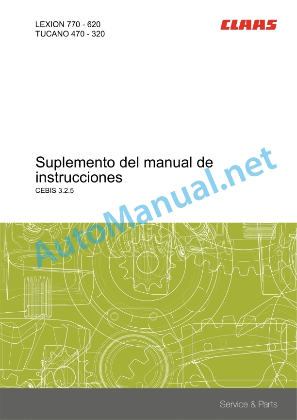 Alternative view of Claas Tucano 480-470 (C36) Combines Operator Manual ES