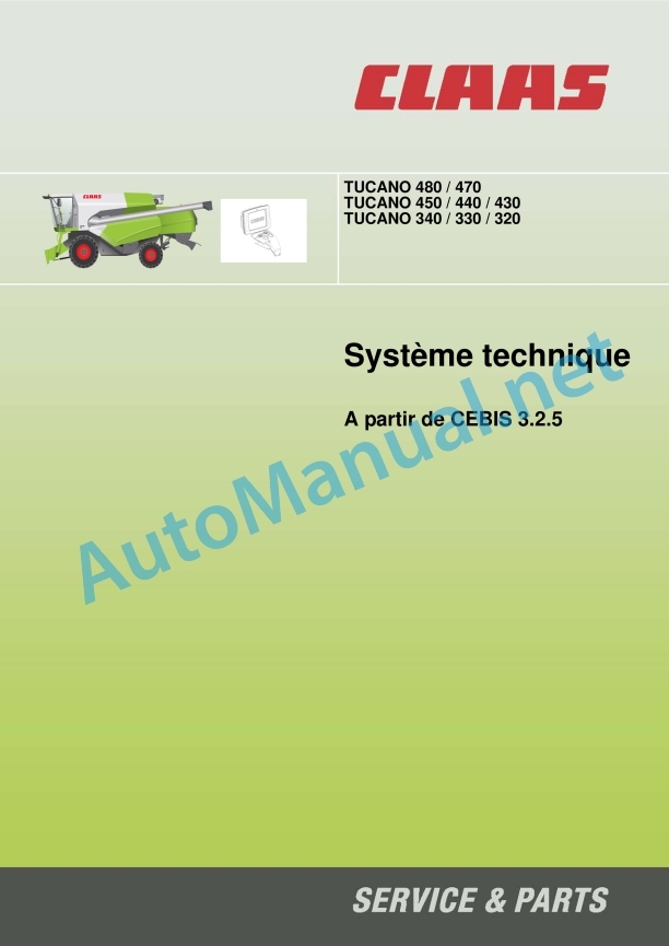 Alternative view of Claas Tucano 480-470 (C36) Combines Technical System FR