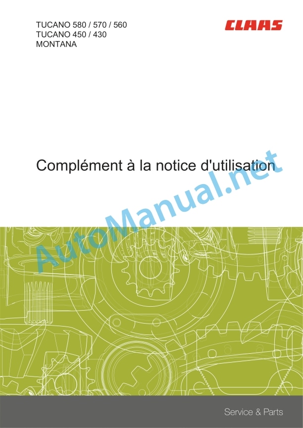 Alternative view of Claas Tucano 560-550 (L36) Combines Operator Manual FR