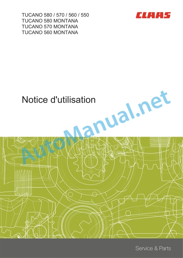 Alternative view of Claas Tucano 580-570 (L47) Combines Operator Manual FR