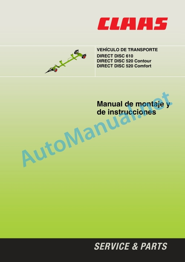 Alternative view of Claas Tw Direct Disc 520 (469) Forage Harvesters Operator Manual ES