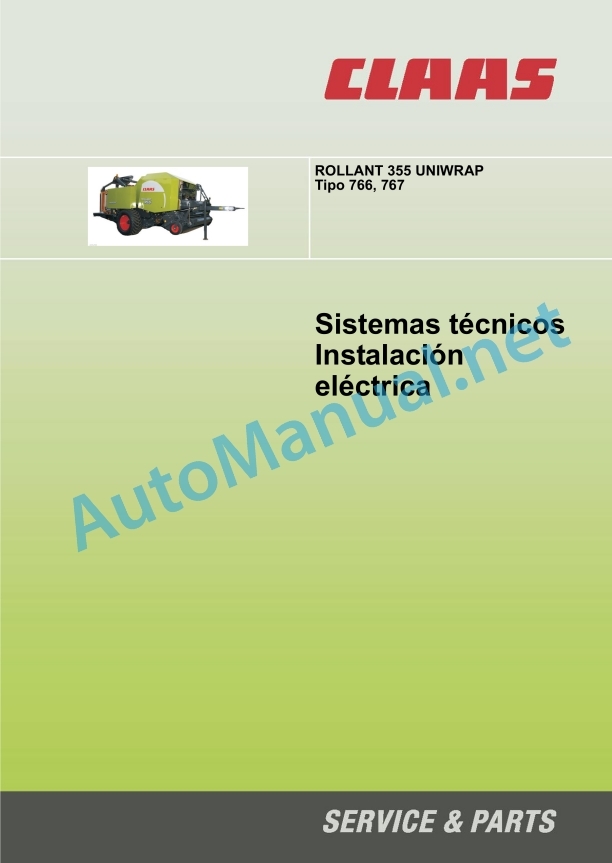 Alternative view of Claas Uniwrap (767) Baler Technical System ES