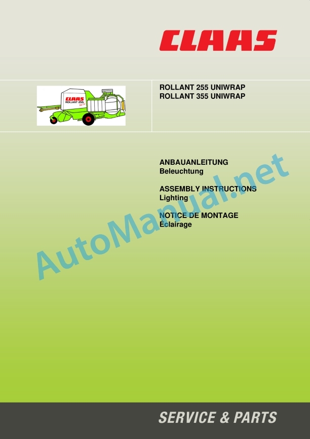 Claas Uniwrap (767) Balers Assembly Instruction EN 4 Claas Uniwrap (767) Balers Assembly Instruction EN - Image 4
