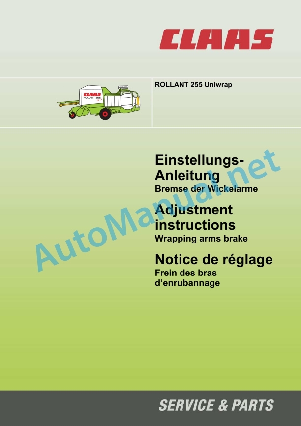 Claas Uniwrap (767) Balers Assembly Instruction EN 6 Claas Uniwrap (767) Balers Assembly Instruction EN - Image 6