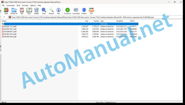 Claas V1050-V540 Vario Lexion Tucano (716) Combines Operator Manual EN