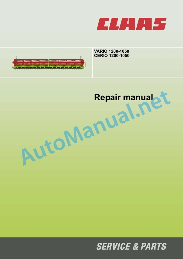 Alternative view of Claas V1350-V1050 Lexion Tucano (529) Combines Repair Manual EN
