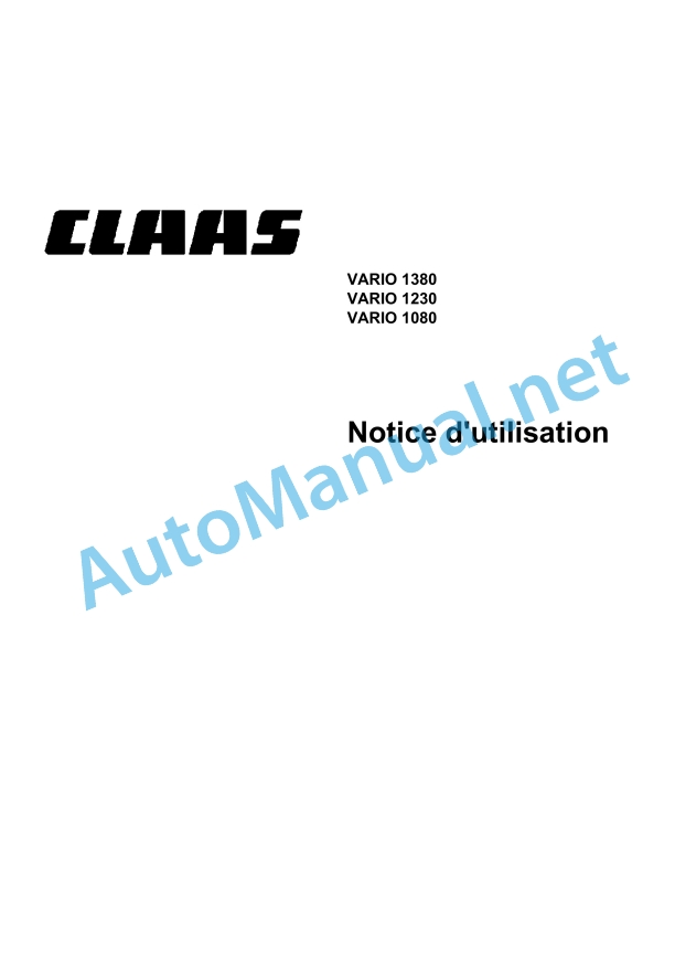 Claas V1380-1080 (540) Combines Operator Manual FR 3 Claas V1380-1080 (540) Combines Operator Manual FR - Image 3