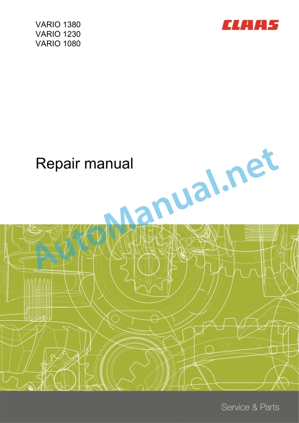 Alternative view of Claas V1380-1080 (540) Combines Repair Manual EN